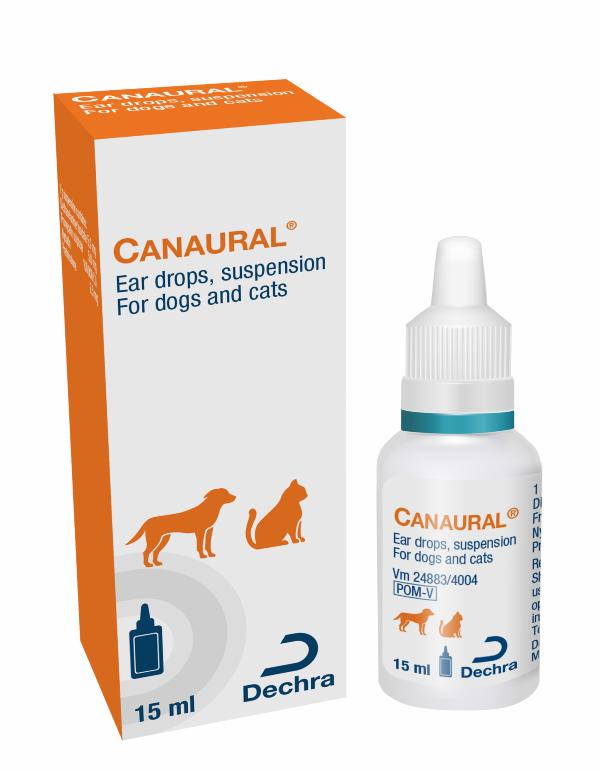 Canaural Ear Drops suspension for dogs and cats