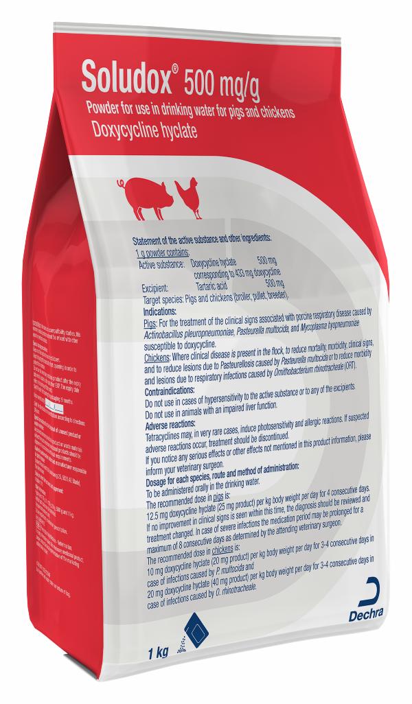 Soludox 500 mg/g Powder For Use In Drinking Water For Pigs And Chickens