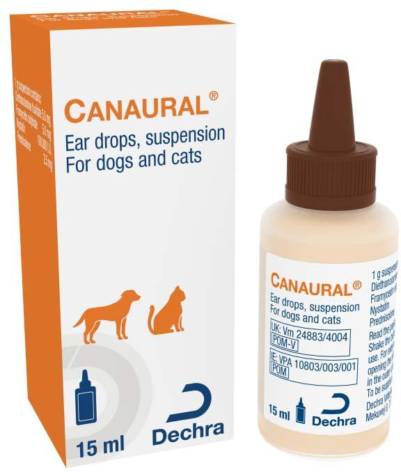Canaural Ear Drops suspension for dogs and cats